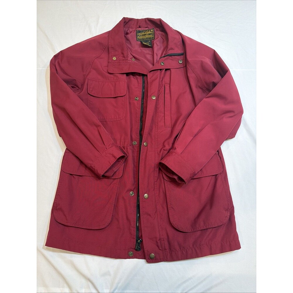 Vintage 90s Eddie Bauer Parka Jacket Mens Size Medium Maroon Lightweight